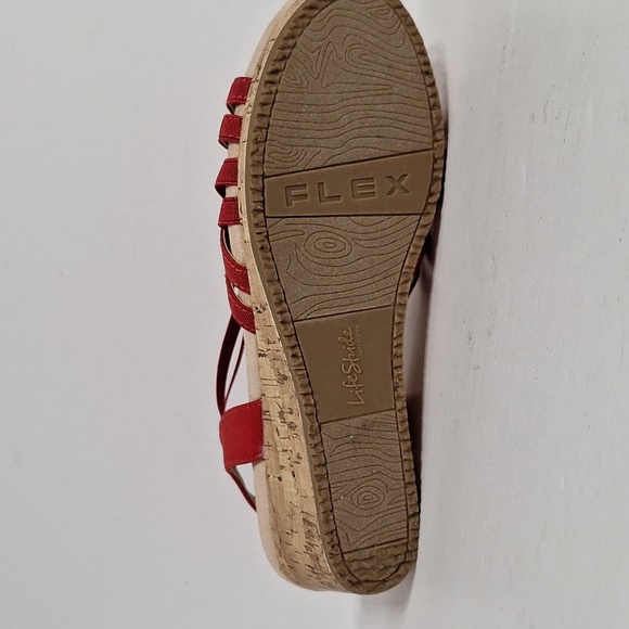 Life Stride (NEW) Red Mallory Stretch Strappy Wedge Comfort Sandals Size 9 - Picture 5 of 11